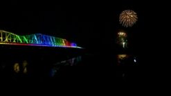 Big River Crossing marking one year with light show
